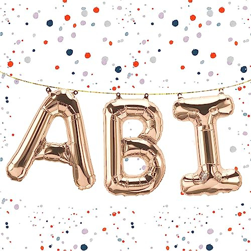 Folienballon-Set Abi in Roségold, 40 cm - Glänzende Deko für Abschlussfeiern & Abiturpartys - Zelebriere deinen Erfolg im Jahr Abitur