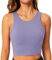 BAYDI Sport BH Damen ohne Buegel Bustier Hochgeschlossenes Crop Top Racerback Tanktops Abnehmbare Polsterung Yoga Bra Lila