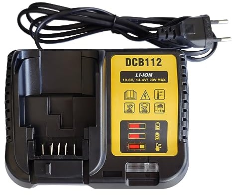 aunstarwei Ladegerät Ersatz für Dewalt DCB112 12V 20V MAX Lithium-Ionen Akku DCB201 DCB200 DCB204 DCB205 DCB206 DCB208 DCB203 DCB127 DCB230 DCB101