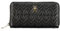 Patrizia Pepe Damen Geldbörse Schwarz Leder 19 cm Klassisch Zweifach gefaltet Reißverschluss 1 Pocket