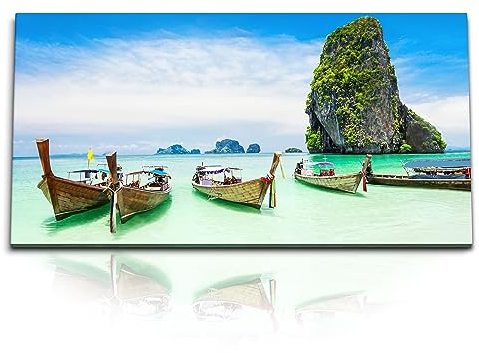 Kunstdruck Bilder 120x60cm Phuket Insel Felsen Thailand Boote Meer Sommer Urlaub