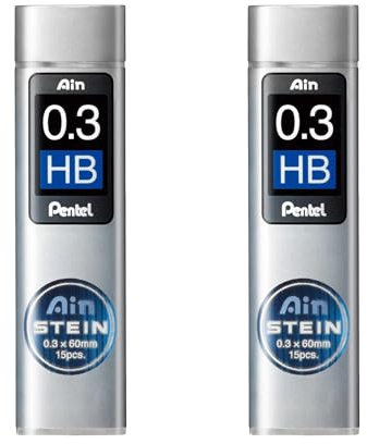 Pentel Ain Stein Mechanical Refill Leads - Pack of 2 Tubes (0.3mm HB)