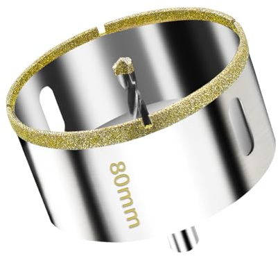 Meccion Diamant Lochsäge 80mm mit Zentrierbohrer Professionellen Diamant Kernlochbohrer für Glas, Fliesen, Porzellan, Keramik, Quarzit, Marmor