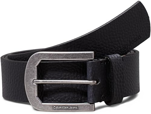Calvin Klein Jeans Herren Gürtel Classic Pin Buckle Leather Belt aus Leder, Schwarz (Black), 130 cm