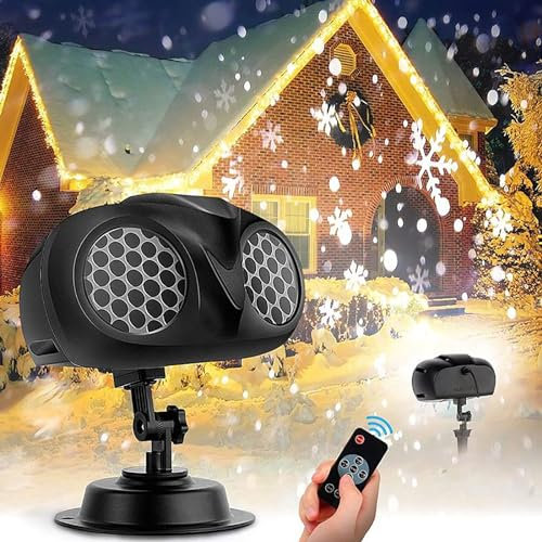 Luci per Proiettori Natalizi da Esterno, Luce per Proiezione di Fiocchi di Neve Natalizi, velocità Regolabile, con Telecomando, per Halloween, Natale, Casa, Feste, Decorazioni da Giardino