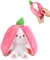 Huanmin Bunny Kuscheltier, Plüschtier Hase, Hase Kuscheltier Plüschtiere, Hase Stofftier, Süßer de Verstecken Hase, Floofy Kaninchen Ostergeschenke Für Kinder, Jungen, Mädchen (Erdbeer)