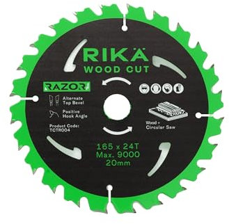 Rikä TCTR004 Razor Pro TCT Circular Saw Blade 165mm x 24T x 20mm