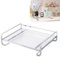 Bathroom Counter Tray, Single Tier Bathroom Countertop Organizer, Vanity Trays for Bathroom, Silver Rectangular Acrylic Cosmetic Tray, Cosmetics Skincare Organizer Holder for Perfume, Makeup, Candles