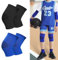 VIDSTW 4 Piezas Nailon Rodilleras Voleibol, Alta Elasticidad Rodilleras Niño, Diseño Patrón Diamante Rodillera Deportiva, para Deportes Interior y Exterior (Azul, Negro)