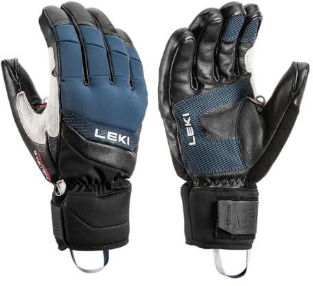 LEKI Griffin 3D-Handschuhe, warm, wasserabweisend, für Skifahren, Snowboarden und kaltes Wetter, Schwarz-Marine, Größe S