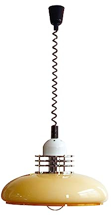 YFMYY 13,7-Zoll-Pendelleuchte im cremefarbenen Stil, Hängelampe aus orangefarbenem Glas mit einziehbarem und verstellbarem Hängedraht, moderne Vintage-Hängelampe für Restaurant, Bar, Café