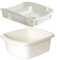 VR7 - Large Washing Up Bowl and Drainer Set - Durable Plastic Rectangular Washing up Bowls For Basin and Sink, Easy-to-Hold, High-Capacity Kitchen Dish Drainer Rack for Efficient Drying - Cream