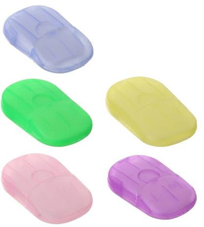 AYVRUOP Seifenblätter Einweg Papier Seife, Seifenblätter für Unterwegs, Outdoor Seife, Tragbar Mini Seifenblättchen Einweg-Papierseife Paper Soap für Unterwegs Reisen Camping zum Waschen, 5 Boxen