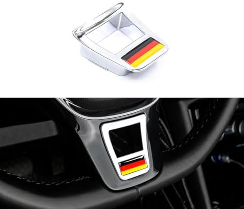 Inovey Auto Lenkrad Dekoration Abdeckung Trim Auto-Lenkrad-Panel-Abdeckung Kompatibel Mit Vw Golf 7 Polo 14-17 -Schwarz-R