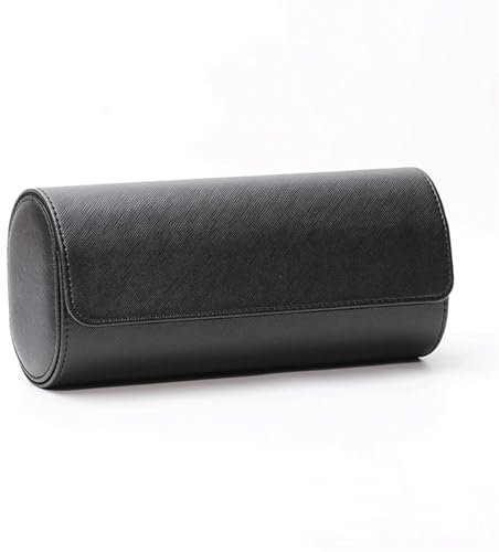 eufeifeiegds 1/2/3-Slot montre rouleau étui de voyage Portable Vintage en cuir montre vitrine boîte de rangement montre organisateurs hommes cadeau de noël wefeiegds(3-Slot Black)