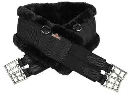 Kentucky Horsewear - Sattelgurt - Wolle/Fell - Schwarz/Schwarz 130cm