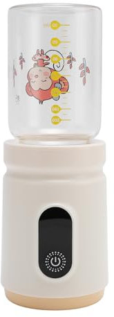 Chauffe-biberon portable de voyage, capacité de 200 ml, chauffe-lait portable pour bébé, chauffe-biberon de voyage rechargeable sans fil avec affichage numérique 4 températures