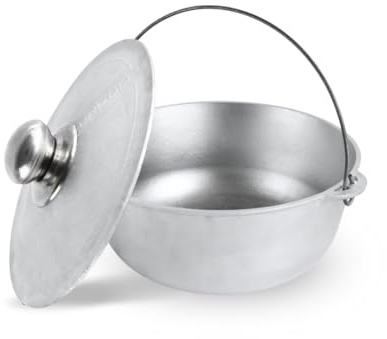 Aluminium Kasan 15 L Kazan aus Aluguss mit Bügel und Deckel Kessel | Asien Topf Tatarskij Schmortopf