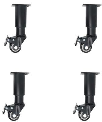 Asukohu Lot de 4 pieds de meubles réglables en métal avec roulettes pour table basse mobile