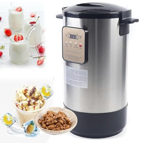 Yaourtière Maison 12L (12.68 Quarts), Machine à Yaourt Grec, Pot Intérieur en Acier Inoxydable, Contrôle de Temps et Température, Pour Yaourt Bio, Fromage et Vin de Fruits