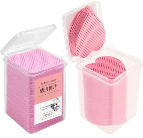 PRETYZOOM Nail Polish Remover Pads 200 Heart Shaped Lint Free Nail Wipes for Gel Nails Super Absorbent Cleaning Sheets Compact Travel Size with 2 Storage Cases for Home Care