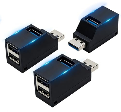 3PCS Mini USB Hub, 3 Port USB 3 Hub USB Splitter Hub USB Verteiler 3.0 Kompakt Für Laptop Desktop PC Zubehör 3 Port U-SB 3.0 Hub Für Daten Übertragung Und Stromversorgung