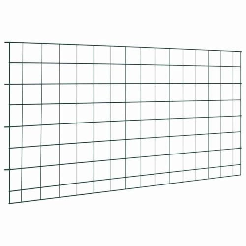 Teichzaun Set 5 Stück Grün 100x50cm Stahl, Robuster Gartenzaun für Teichsicherung, Witterungsbeständig, Einfache Montage