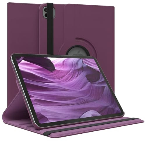 EAZY CASE - Tablet Hülle für iPad iPad Pro 11 (2025) Schutzhülle 11 Zoll Smart Cover Tablet Case Rotationcase zum Aufstellen Klapphülle 360° drehbar mit Standfunktion Tasche Kunstleder Lila
