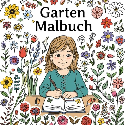 garten malbuch: 80 einfache und schöne Ausmalbilder für naturbegeisterte Kinder