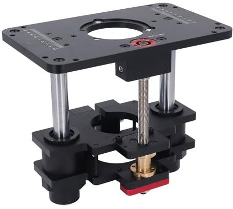 Generic Router Inverted Lift Table, CNC Machined Router Lift System with Stainless Steel Rod for 69mm Diameter Edging Trimmer 25 to 50mm Benchtop