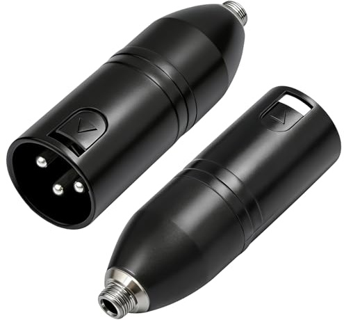 Voluty Tek 3.5mm Female TRS to XLR Male Adapter Black 1/8 to 3-pin XLR Male Connector for Speakers and Microphones 2pcs