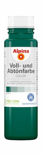 Alpina COLOR Voll- und Abtönfarbe Deep Green, 0,25 L – Wand- & Abtönfarbe für innen & außen