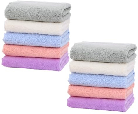 Weiche Speicheltücher aus Coral Fleece Babyhandtücher 10 Stück | Reinigung für Hände und Gesicht, Hautfreundlich und Saugfähig, für Neugeborene und Ältere Menschen