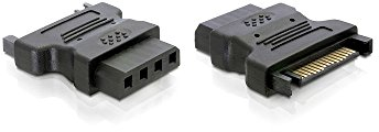 DeLOCK Adapter Power - IDE Drive > 4 Pin SATA 15 p IDE 4p Negro - Adaptador para Cable (SATA 15 p, IDE 4p, Male Connector/Female Connector, Negro)