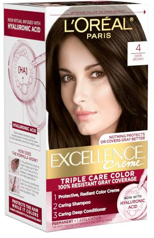 L'Oreal Paris Excellence Creme Hair Color, 4 Dark Brown