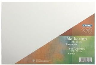 Stylex 28666-P10 - Malkarton, 20 x 30 cm, 10er Packung, Karton 3 mm stark, mit 100 Prozent Baumwollgewebe bespannt, weiß grundiert, für Öl-, Acryl- und Temperafarben, Gouache - Malerei
