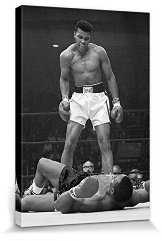 MUHAMMAD ALI 1art1 Poster Cassius Clay Gegen Sonny Liston, Lewiston 1965 Bilder Leinwand-Bild Auf Keilrahmen | XXL-Wandbild Poster Kunstdruck Als Leinwandbild 120x80 cm