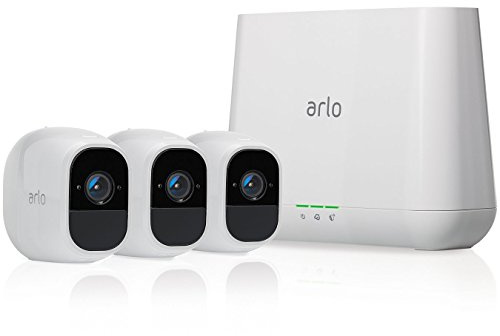 Arlo Pro2 Wireless Home Security Camera System CCTV, Wi-Fi, Alarm, Rechargeable, Night Vision, Indoor or Outdoor, 1080p, 2-Way Audio, Free Cloud Storage, 3 Camera Kit, VMS4330P