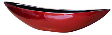 VIVANNO Dekoschale Schale Pflanzschale exklusiv Alexa Rot Schwarz Hochglanz 20 x 90 x 18 cm