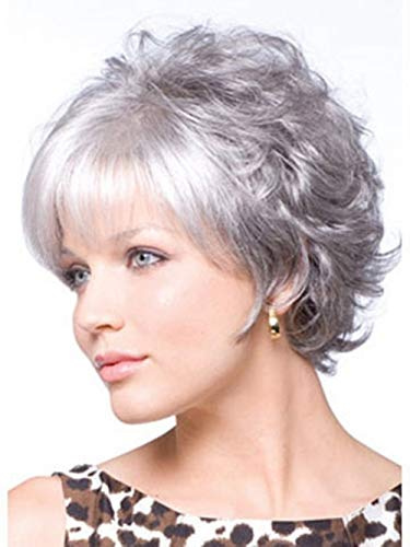 Royalfirst Perücken für Frauen kurze Perücke silber grau Haar Perücken Party Cosplay Perücke mit Perücke Kappe