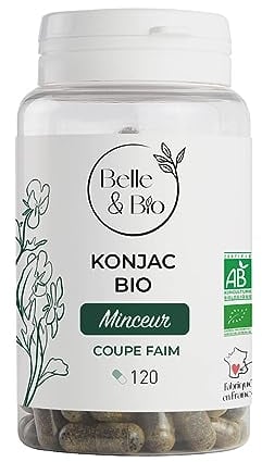 BELLE & BIO SATIÉTÉ & CURE MINCEUR - Konjac Bio certifié Ecocert - 120 gélules - Complément Alimentaire BELLE&BIO - Fabriqué en France