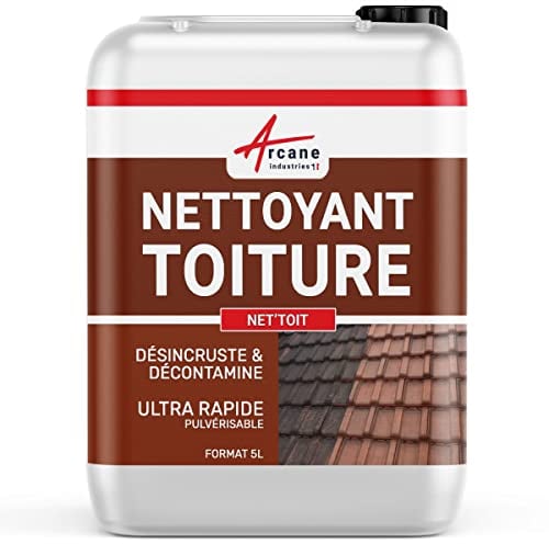 Nettoyant Toiture ACTION ULTRA RAPIDE pour tuile, béton, ardoise, terre cuite - 5 L - ARCANE INDUSTRIES