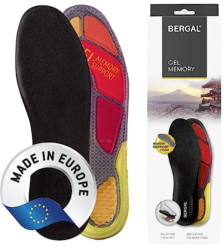 BERGAL Gel Memory – Sanfte Polsterung und Fußunterstützung für alle Freizeit-, Business- und Sportschuhe, Größe 38/39 EU