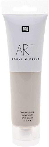 Rico Design 100 ml Art Künstlerfarbe Acrylfarbe Acrylic Paint Farbe (Warmes Grau)