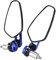 Motorrad Rückspiegel, Universal Motorrad Aluminiumlegierung 7/in 22mm Lenkerendseite Rückspiegel(Blau) lenkradspiegel blau