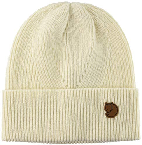 Fjallraven Unisex Directional Rib Beanie Hat, Chalk White, Einheitsgröße EU