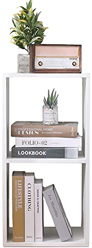 Etnicart - Doppelwürfel Aufbewahrungsbox Bücherregal Weiß 35x30x70cm MDF Holz Design Büro Wohnzimmer Regal CD Kinder Cube Holzblock Massiv