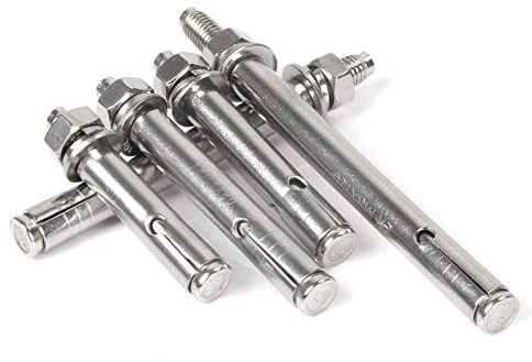 2 Pcs M12 x 80mm 304 Stainless Steel Expansion Bolt External Hex Expansion Screw Bolt Sleeve Anchor，Pool-Safety-Cover Expansion Bolts