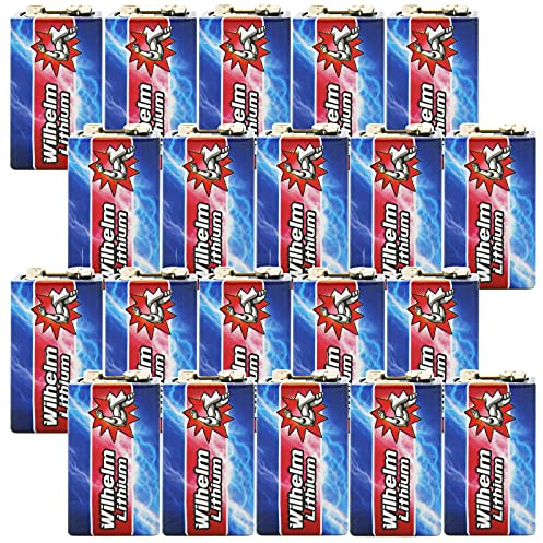 Wilhelm 9V Lithium Block Batterie für Rauchmelder 6LR61 9 Volt – 20 Stück