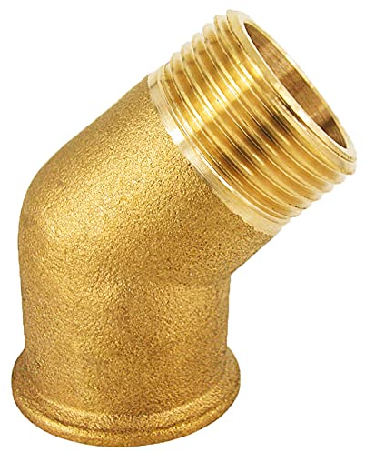 Winkel 45 Grad mit 1/2 Zoll Außengewinde und Innengewinde - 1/2 AG IG Gewinde Schraub Fitting aus Messing